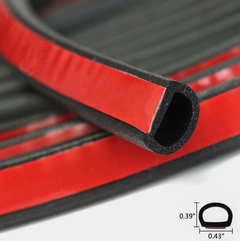 13Ft D-Shape Rubber Car Door Seal Strip Hollow Edge Guard Weatherstrip Universal