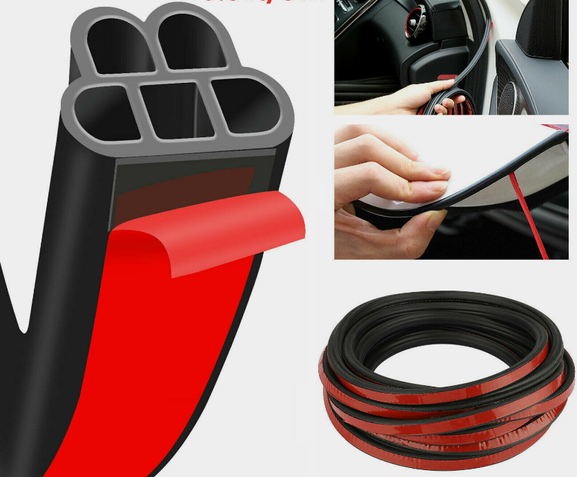 5M L-Shape Car Door Seal Strip Hood Trunk Edge Rubber Weatherstrip Moulding Trim