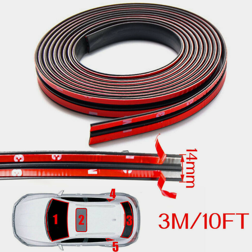 10ft/3M Car Rubber Front Rear Windshield Panel Seal Strip Sealed Moulding Trim