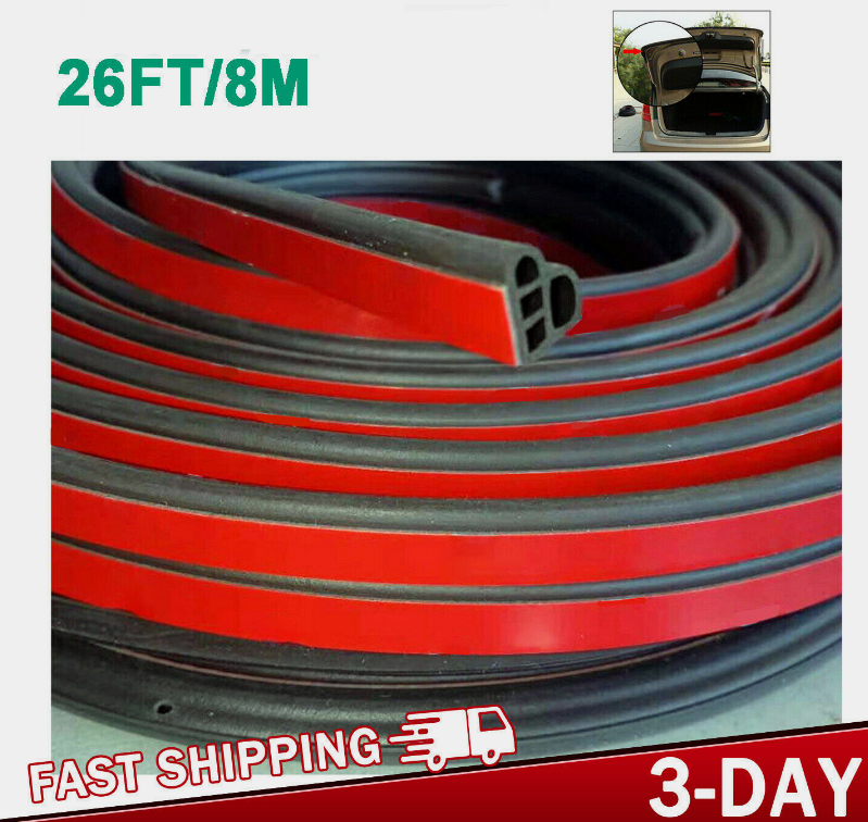 26ft Car Door Edge Trim Molding Rubber Seal Strip Scratch Protector Guard Decor