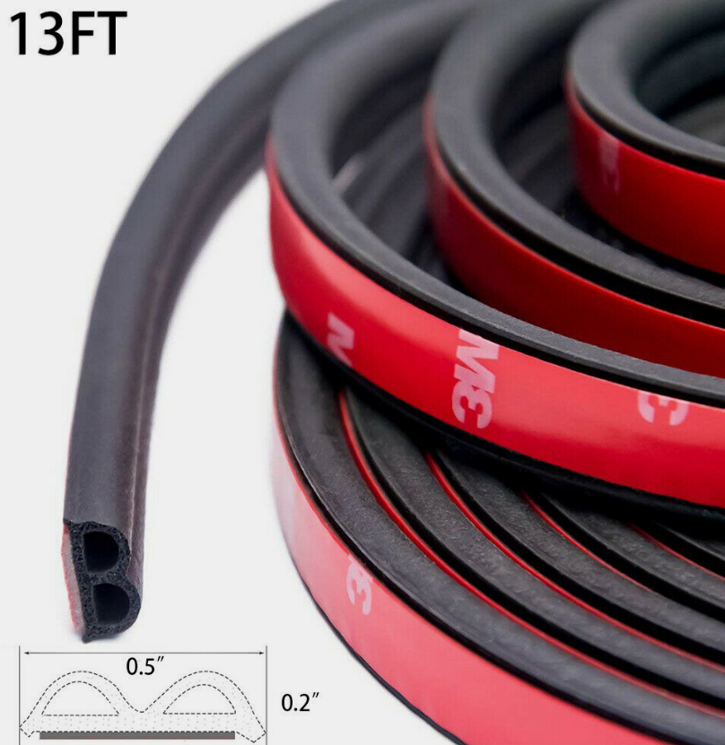 13FT B Shape Car Seal Strip Door Window Rubber Trim Weatherstrip Self Adhesive