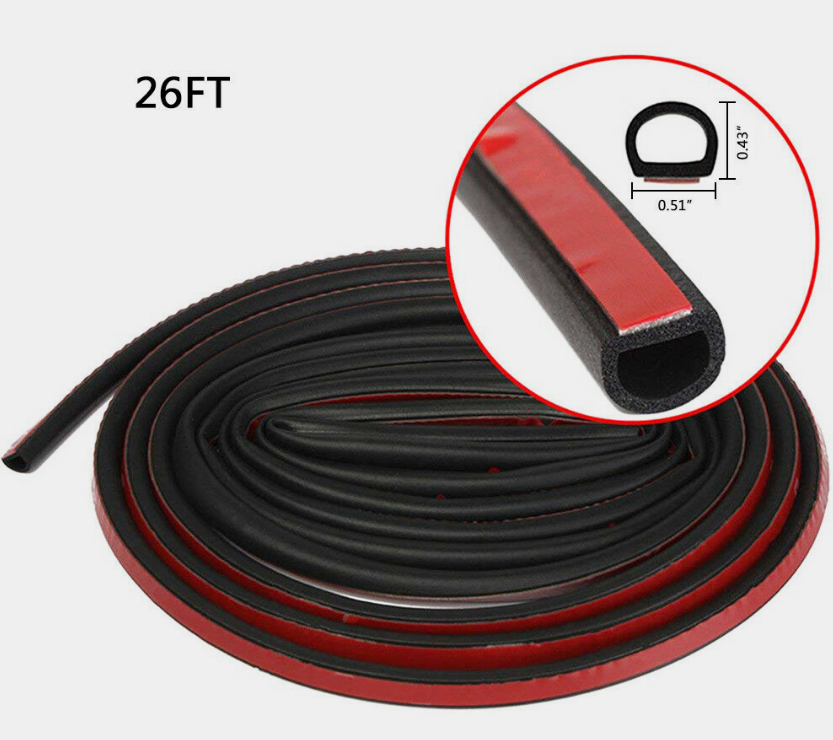 26feet Big D-shape Rubber Seal Car Truck Door Window Trim Hollow Weather Strip