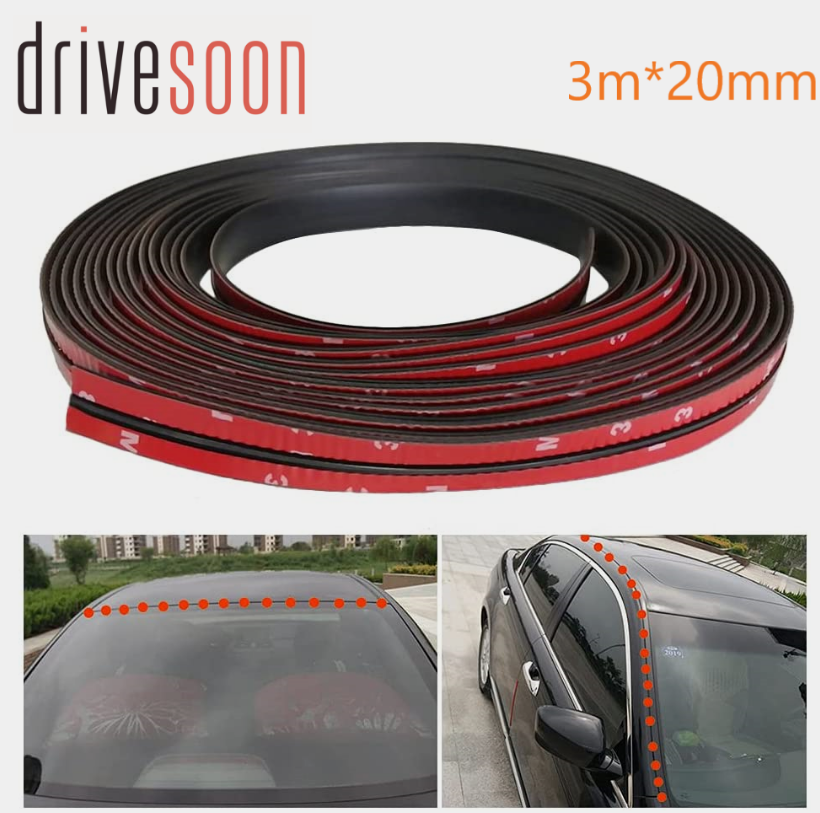 3m*20mm Car Windshield Window Trim Edge Moulding Rubber Weatherstrip Seal Strip