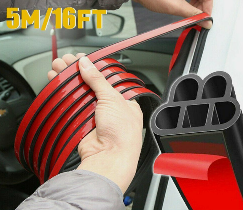 Universal 5M Car L Shape Rubber Seal Weather Strip Door Edge Moulding Trim