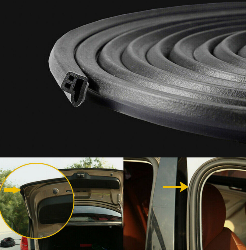 thumbnail image 2 of 10M L-Shape Car Rubber Door Seal Strip – Weatherproof Edge Guard For Hood, Trunk, And Doors – Black, 2-Year Warranty 2 of 4