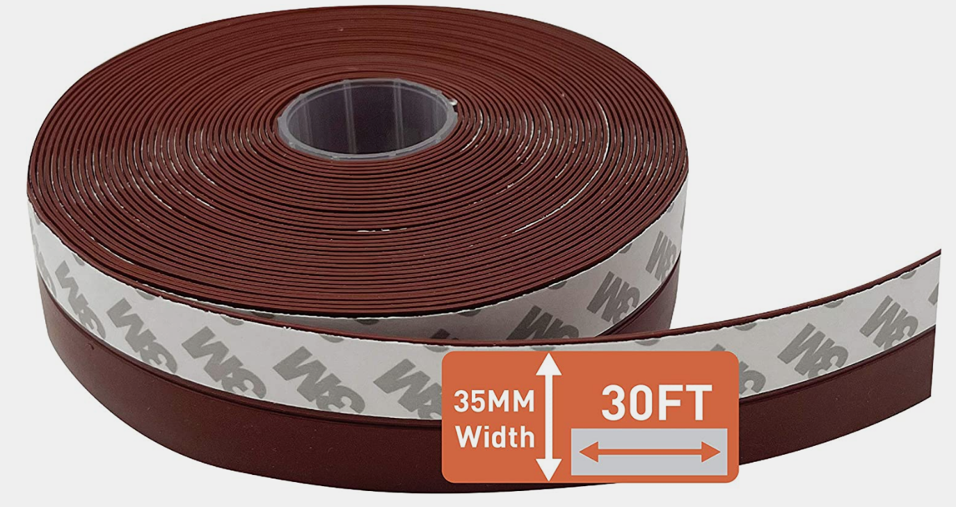 Absolute Living Weather Stripping Door Seal Strip - Silicone Sealing Tape for Weather Stripping Around Doors Windows Showers Etc. - Tough and Flexible Door Weather Seal That Stops Draft - (Brown 35mm)