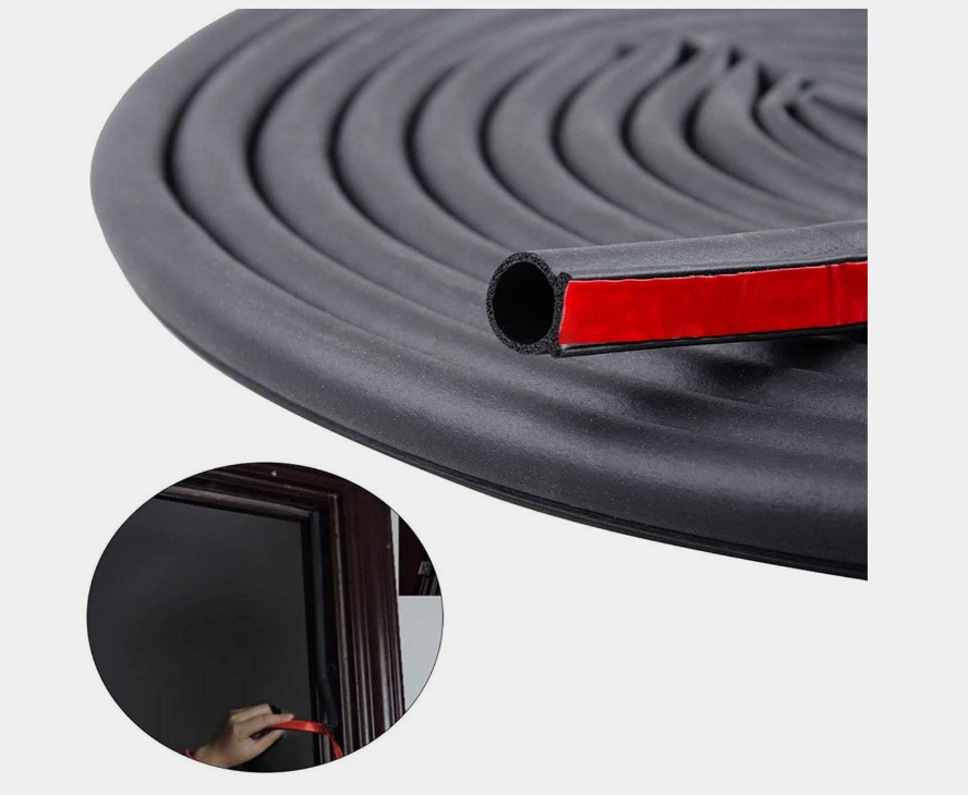 19.7 Feet Long Weather Stripping Seal Strip for Doors/Windows, Self-Adhesive Backing Seals Large Gap (from 5/16 inch to 11/20 inch) Seal Strip