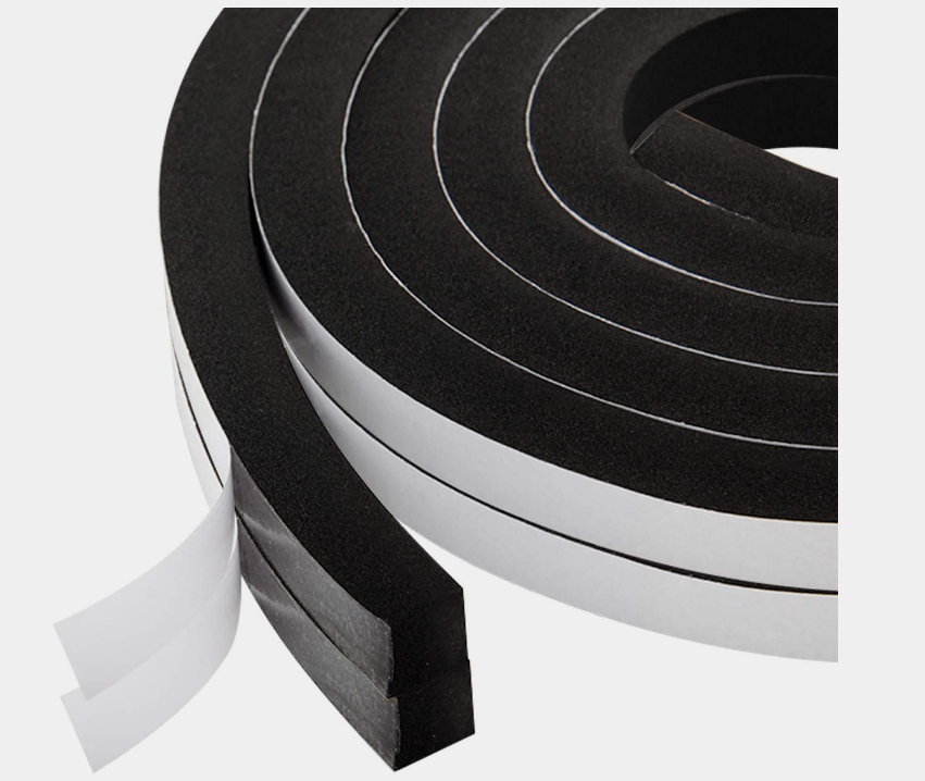 Neoprene Foam Strip Roll by Dualplex, 1 Wide x 10' Long x 1/4 Thick,  Weather Seal High Density Stripping with Adhesive Backing