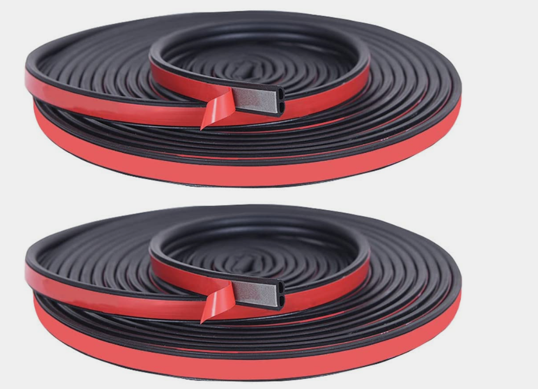 32FT Universal Car Weather Stripping, Self Adhesive Automotive Door Rubber Weather Draft Seal Strip for Car Window Door Engine Cover Noise Insulation
